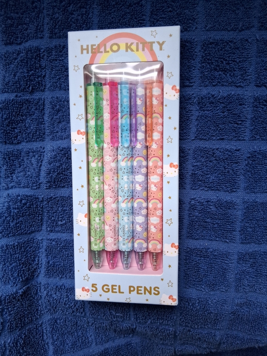 Hello Kitty Other - Hello Kitty Pastel Rainbow Gel Pen Set & 4 Rare Hello Kitty Lip Glosses